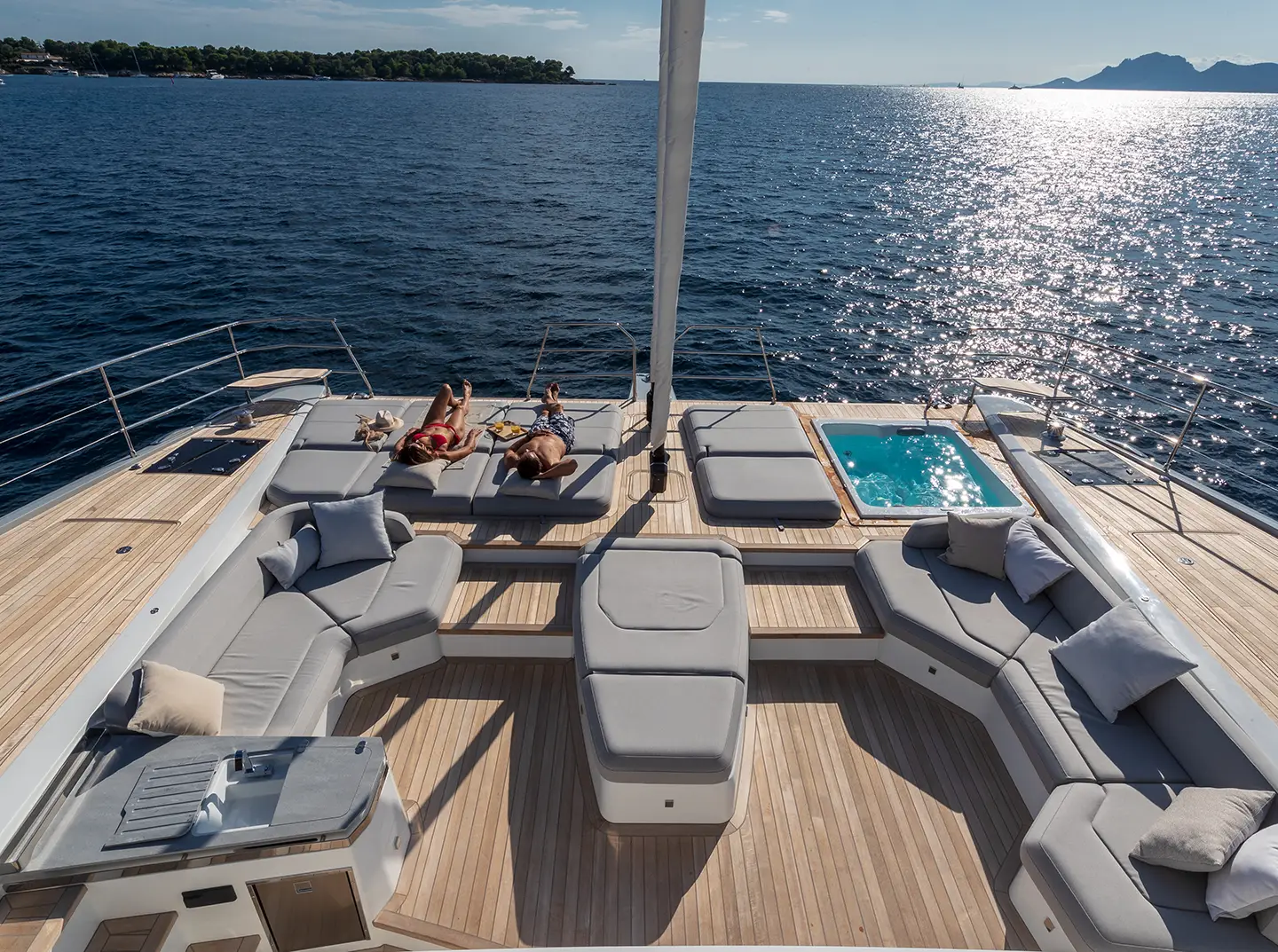 Catamaran on crystal waters