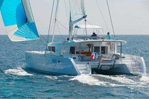 Lagoon 450 Sailing Catamaran for bare boat and skippered charters in Greece by Catamaran Charter Greece.