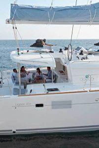 Lagoon 450 Sailing Catamaran for bare boat and skippered charters in Greece by Catamaran Charter Greece.