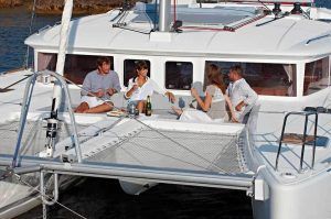 Lagoon 450 Sailing Catamaran for bare boat and skippered charters in Greece by Catamaran Charter Greece.