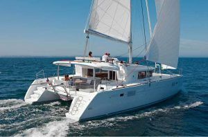 Lagoon 450 Sailing Catamaran for bare boat and skippered charters in Greece by Catamaran Charter Greece.