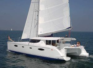 Salina 48 catamaran charter Greece