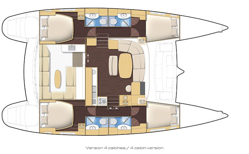 Lagoon 440 Catamaran Charter Greece layout