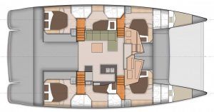 Sanya 57 Catamaran Charter Greece Layout