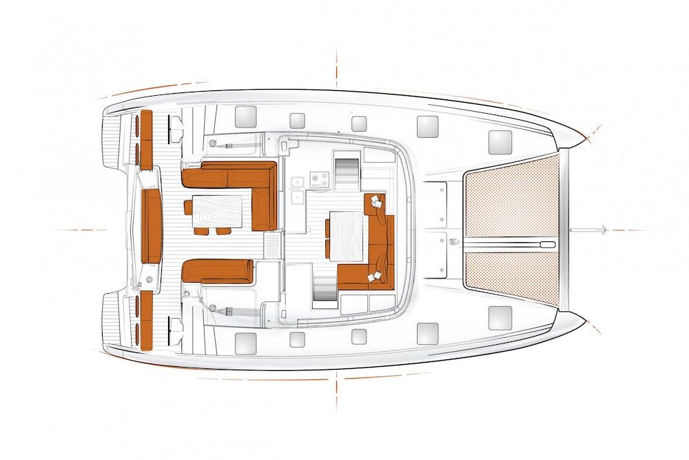 Excess 12 Catamaran Charter Greece layout 1