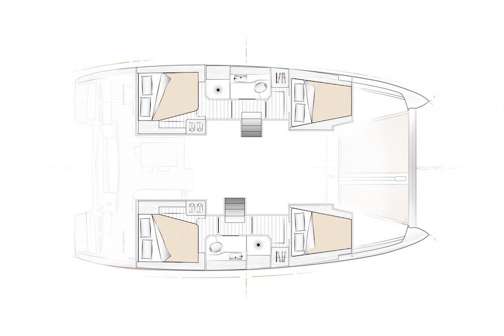 Excess 12 Catamaran Charter Greece layout 2