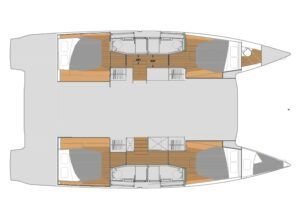 Fountaine Pajot Elba 45 Catamaran Charter Greece Layout 1