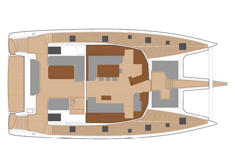 Samana 59 Catamaran Charter Greece layout 1