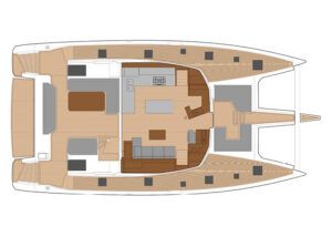 Samana 59 Catamaran Charter Greece Layout 2