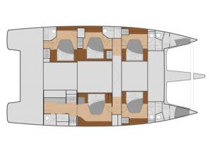 Samana 59 Catamaran Charter Greece Layout 4