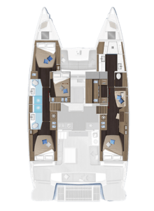 Lagoon 51 Catamaran Charter Greece Layout 1