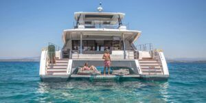 Fountaine Pajot Alegria 67 Power Catamaran Charter Greece 3