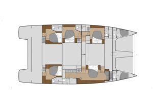 Fountaine Pajot Alegria 67 Power Catamaran Charter Greece Layout