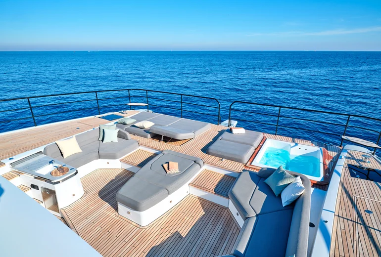 Alina interior detail — modern marine finishes aboard the Fountaine Pajot Thira 80